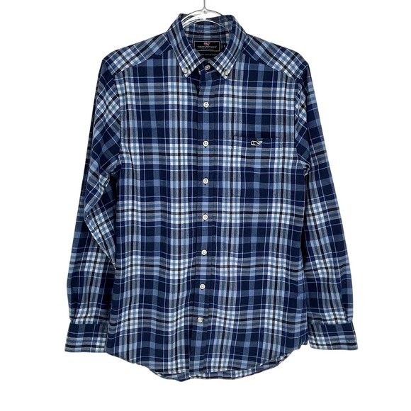Vineyard Vines Other - Vineyard Vines Mens Performance Slim Fit Tucker Shirt S Blue Plaid Button Down